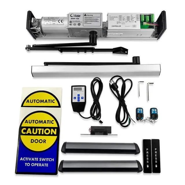 Alt view image 2 of 5 - Home Security System Automatic Door Closer DSW120+2pcs Infrared Safety Beam Sensors+1pcs 550lbs Fail Safety Electric Lock+2 pcs Wireless Push Switches