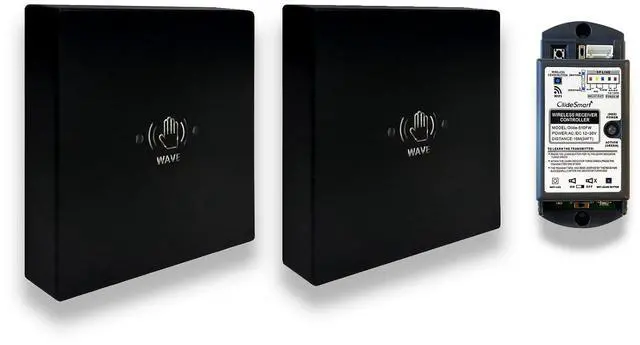 Main image of Wireless Infrared Non-Touch Switch M-605MHW for Electric Door Opener,Hand Wave Sensor Open Door,Sensoring Distance Adjustable,Include 2PCS Wireless Switches and 1PCS Wired Receiver (Black)