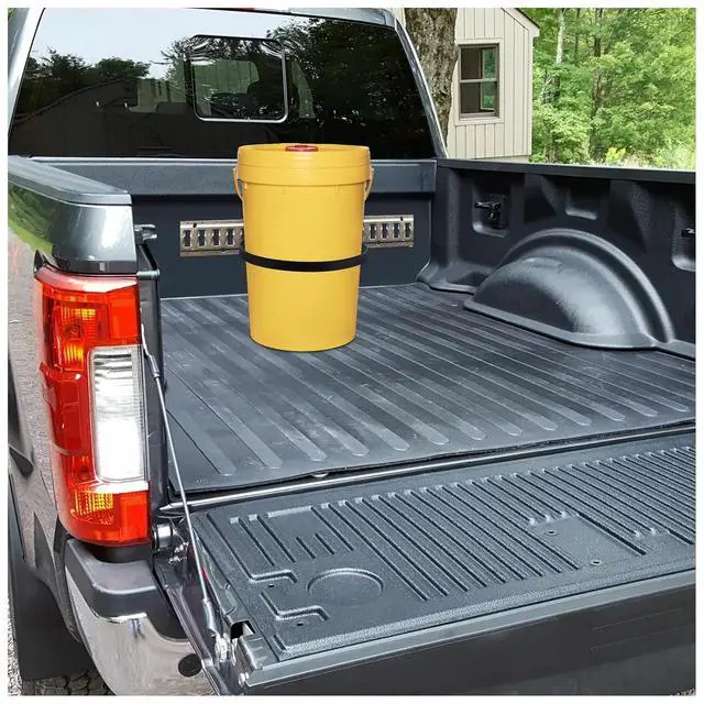 Alt view image 4 of 5 - 4 Pack E-Track Bucket Holder for 5 Gallon Buckets, Heavy Duty Steel Track Bracket with Strap, Compatible with E-Track Systems for Trailers, Garages, Workshops, Powder-Coated Finish