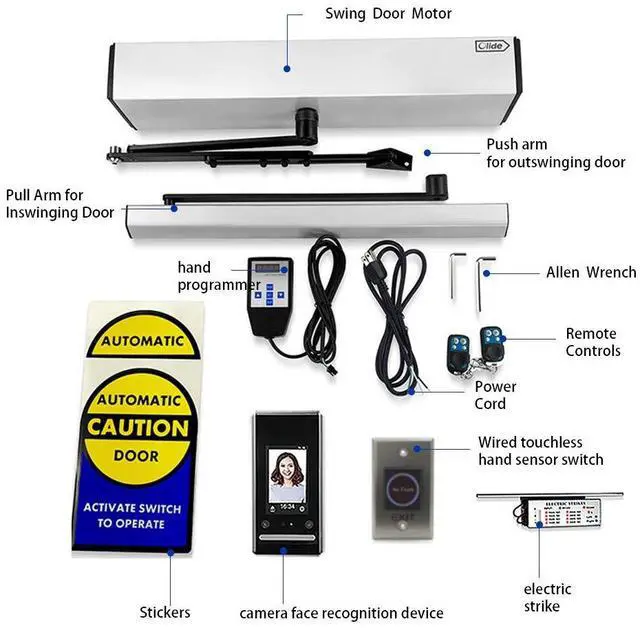 Alt view image 2 of 7 - Olide-120BS Automatic Door Opener for Business+Face Recognition Attendance Machine +Touchless Hand Sensor Switch+Electric Strike