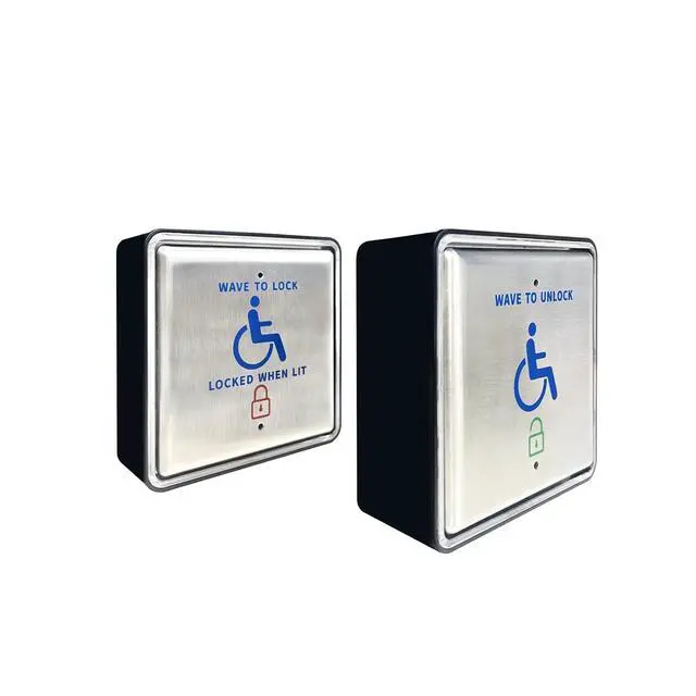 Alt view image 6 of 6 - Handicap Hand Wave Sensing Switch Kits for Washroom,Work with Automatic Door Opener,Include 1pcs Outer Hand Wave Sensor Panel,1pcs Inter Open and Lock Door Panel,1pcs Controller