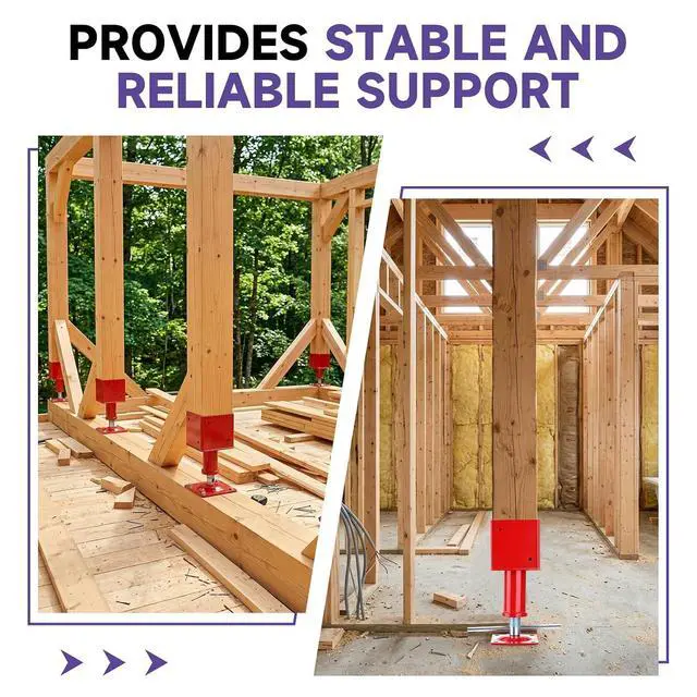 Alt view image 7 of 7 - 4.5"x4.5" Adjustable Screw Jack Post Floor Support 25000LB Capacity 2 Pack | Heavy Duty Temporary Support Jack Adjusts 10.24-13.78 Inches for Beams, Crawlspaces, Basements and Floor Leveling Projects