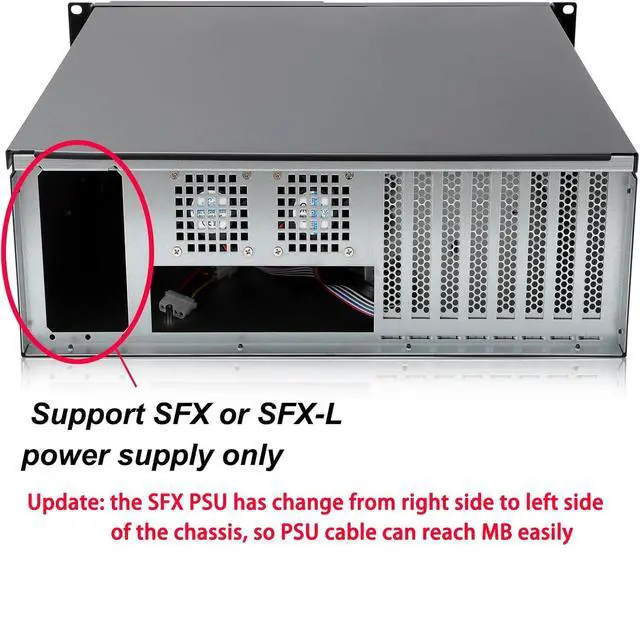 Alt view image 2 of 7 - 3U Server Chassis Rackmount Case with 3x5.25+4x3.5 Support ATX/MATX/MiniITX M/B and SFX Power Supply, dust Filter Bracket infront Easy maintenace