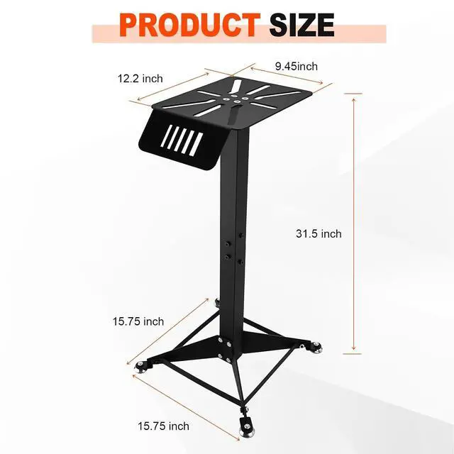 Alt view image 6 of 6 - Bench Grinder Stand, 200-pound Weight Capacity,Heavy-Duty Steel Pedestal with Base Plate and Tool Tray, Universal Bench Grinder Mount,Compatible with Bench Grinders, Buffers, Sanders, and Polishers
