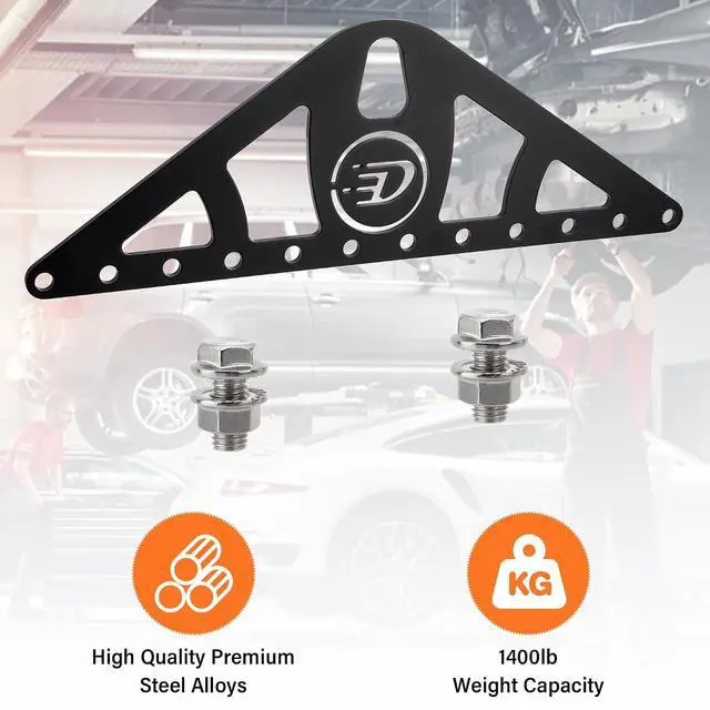 Alt view image 4 of 6 - Heavy-Duty Engine Lifting Sling, 2-Point Or 4-Point Adjustable Nylon Straps with Steel Lift Plate, 1,200 lb Capacity, Universal Fit for Engine Hoists