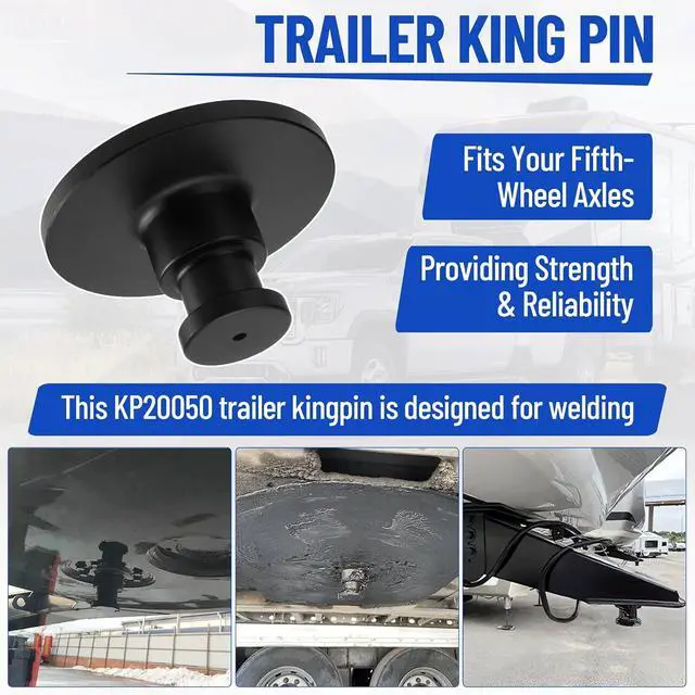 Alt view image 3 of 7 - WA15 5050 Fifth Wheel Kingpin, High Strength Fifth Wheel King Pin with 2" & 1/2" Bolster Plate Thickness, Weldable, Direct Replacement Compatible with Dayton 11-0212 Batco 11-200, Towing for Trailers