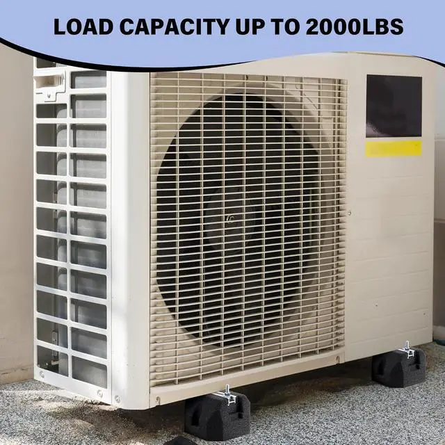 Alt view image 3 of 6 - 4 Pack Floor Mounting Base Kit for Mini Split Air Conditioner Condensers Heat Pump System, Mini Split Rubber Feet, Heavy-Duty Rubber Anti-Vibration Isolator Mounting Bracket Support Up to 2000 LB