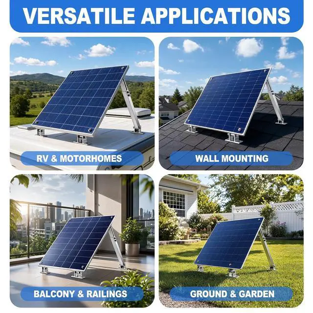 Alt view image 5 of 7 - Adjustable Solar Panel Tilt Mount Brackets - 14-27 Inch Aluminum Adjust Solar Panel Mount for 100W-450W Panels, Heavy Duty Solar Panel Stand for RV Roof, Boat, Camping, Wall and Ground, 2 Pack