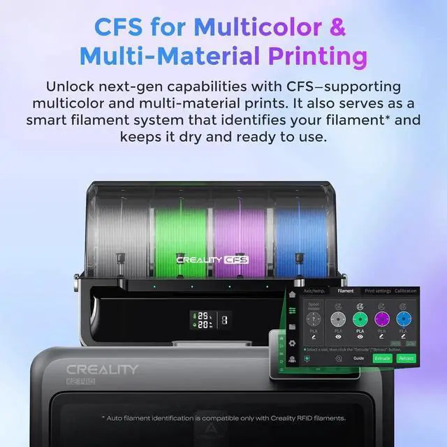 Alt view image 5 of 7 - Creality Official K2 Pro Combo(A) 3D Printer, Multi-Color Printing with CFS, 600mm/s High-Speed, AI Cameras, Full Auto-Leveling, Dual Z-Axis, 300x300x300mm Build Volume
