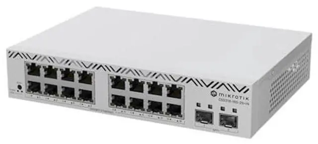 Main image of MikroTik CSS318-16G-2S+in Managed Network Switch, 16 Gigabit Ethernet Ports, 2 SFP+ Ports