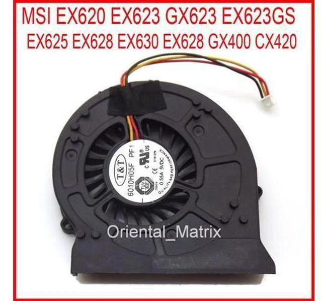 Main image of 6010H05F PF1 3PIN For MSI GX400 CX420 EX620 EX623 GX623 EX623GS EX625 EX628 EX630 EX628 MS-1674 Laptop CPU Cooling Fan