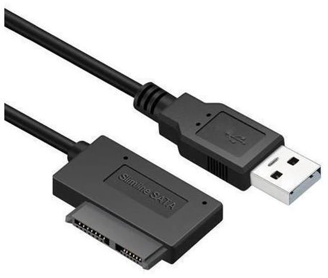Alt view image 3 of 5 - 2020 PC 35CM 6P 7P CD DVD Rom SATA To USB 2.0 Converter For PC Laptop Notebook Slimline Sata 13 Pin USB Adapter Drive Cable