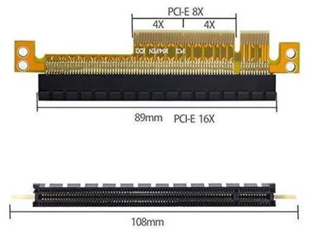 Alt view image 3 of 5 - PCI-E Express 8X to 16x Extender Converter Riser Card Adapter Male to Female Extension Adapter