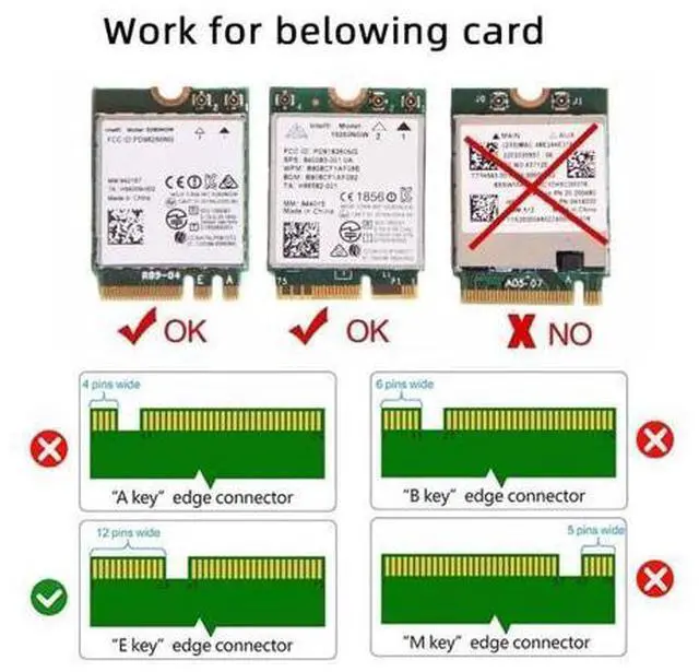 Alt view image 3 of 7 - M.2 22x30mm to 22x42mm NGFF E-Key A+E Key Wireless Card Upgrade Extension Protect Card Adapter