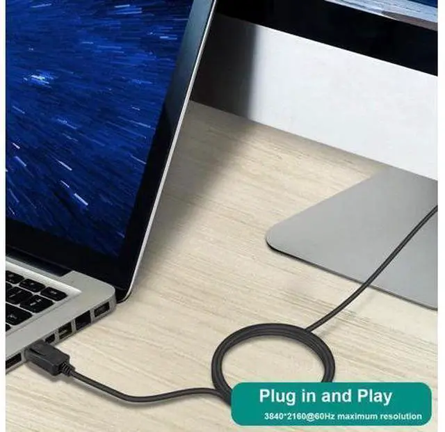 Alt view image 6 of 6 - 4K DisplayPort to DisplayPort Cable (DP to DP Cable, Display Port Cable) 6 Feet - 4K 60Hz, 2K 144Hz Monitor Support ,Black