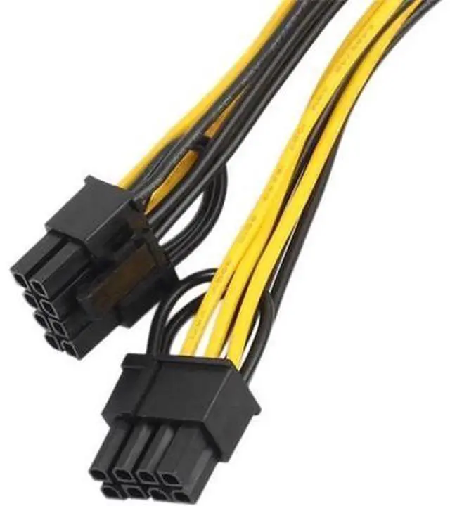 Alt view image 2 of 3 - 20CM PCI-E 6-pin To Dual 6+2-pin (6-pin/8-pin) Power Splitter Cable Graphics Card PCIE PCI Express 6Pin To Dual 8Pin Power Cable