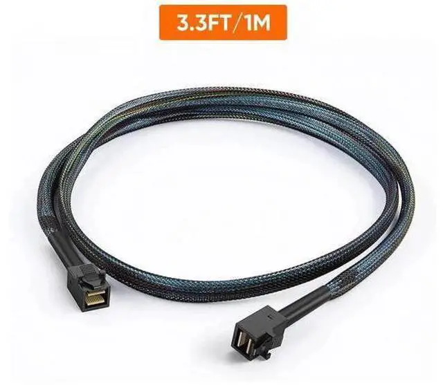 Alt view image 5 of 7 - Internal Mini SAS HD Cable, Mini SAS SFF-8643 to SFF-8643 Cable, 3.3FT