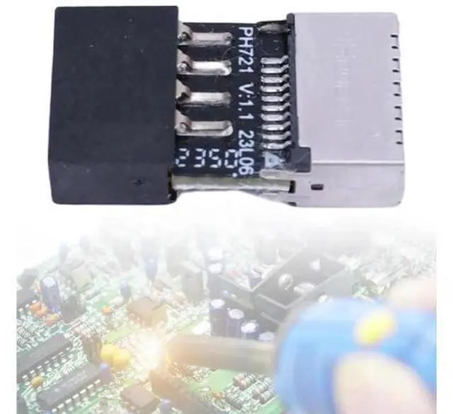 Alt view image 2 of 4 - High Speed Motherboard USB2.0 9Pin to Type E Female Adapter and Type C Socket USB 2.0 Extender Card