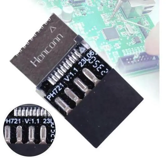 Alt view image 3 of 4 - High Speed Motherboard USB2.0 9Pin to Type E Female Adapter and Type C Socket USB 2.0 Extender Card