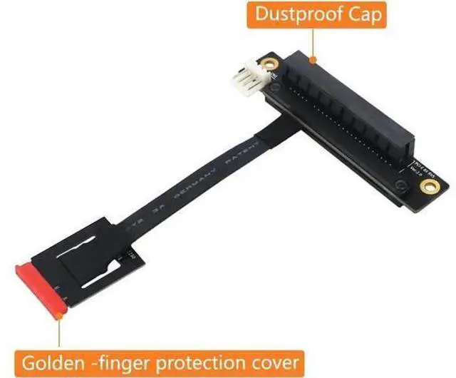Alt view image 3 of 6 - Add On Card 270 Degree M.2 NGFF Dual Key A-E To PCI-E 8X Adapter Cable 4P FDD Power Connector M.2 Key AE to PCI Express X8 Riser