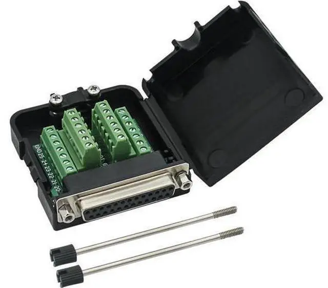 Main image of DB25 Breakout Board Solder-Free Female Adapter 25-pin Port Adapter to Terminal Connector Signal Module Long Bolts and Nuts with case