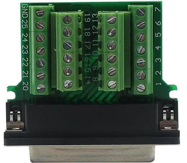 Alt view image 3 of 7 - DB25 Breakout Board Solder-Free Female Adapter 25-pin Port Adapter to Terminal Connector Signal Module Long Bolts and Nuts with case