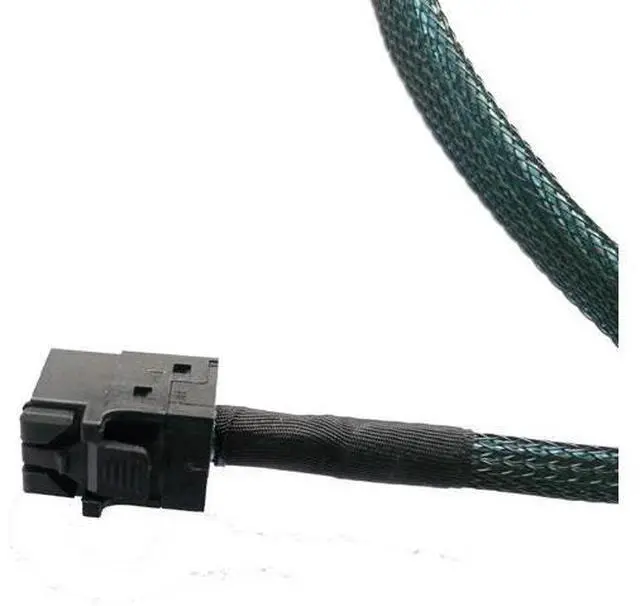 Alt view image 3 of 5 - SlimSAS 4X to MiniSAS HD 4X, SFF-8654 38pin to SFF-8643 36pin Cable, 80cm, 24Gbps SAS, 8GT/s PCIe, SAS3.0 Compatible, Server Compatible