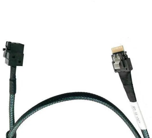 Alt view image 2 of 5 - SlimSAS 4X to MiniSAS HD 4X, SFF-8654 38pin to SFF-8643 36pin Cable, 80cm, 24Gbps SAS, 8GT/s PCIe, SAS3.0 Compatible, Server Compatible