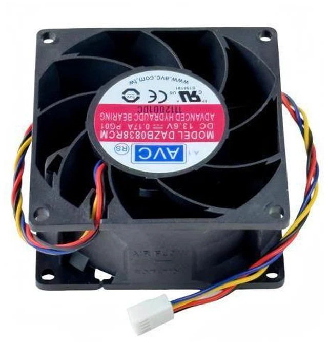 Alt view image 7 of 7 - for AVC DAZB0838RCM Cooling Fan DC 13.6V 0.17A 8038 80mm 4-Pin 4-Wire Cooling Fan