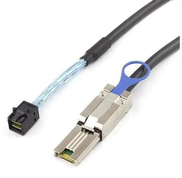 Alt view image 3 of 4 - Mini SAS HD SFF-8088 to SFF-8643 Internal External Server Cable \u2013 6Gbps High Speed 28AWG Data Cable, Black Flat Connector (2m)