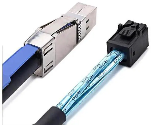Alt view image 2 of 5 - Mini SAS HD Cable with IC SFF-8644 to SFF-8643 12Gbps High-Speed Server Interconnect, 28AWG Copper Wire (0.5m)