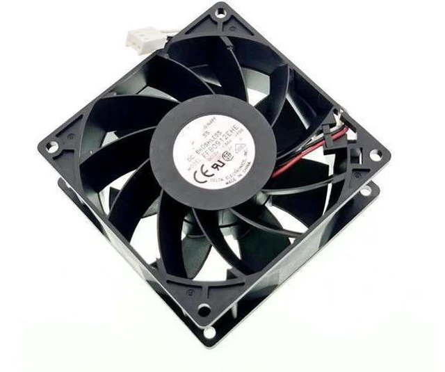 Alt view image 2 of 7 - Vszerda New Cooling Fan for FFB0912EHE DC12V 1.50A 16.2W 5700RPM 102CFM 92X92X38mm 3-Pin 3-Wire Brushless Fan.