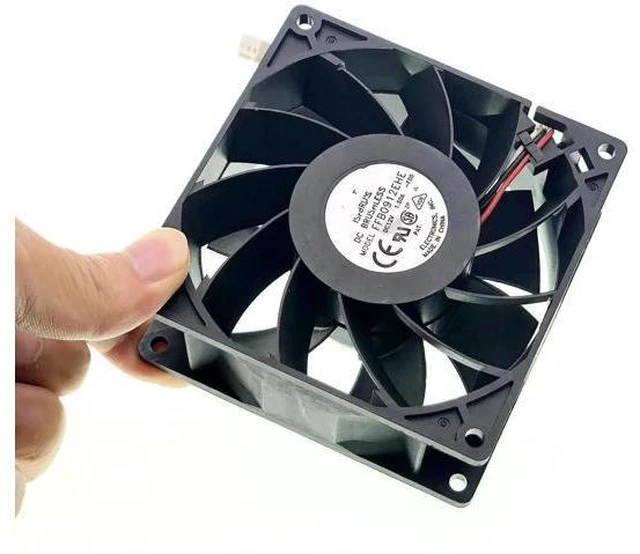 Alt view image 4 of 7 - Vszerda New Cooling Fan for FFB0912EHE DC12V 1.50A 16.2W 5700RPM 102CFM 92X92X38mm 3-Pin 3-Wire Brushless Fan.