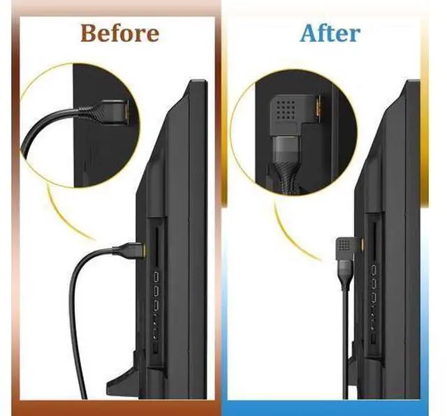 Alt view image 6 of 7 - 6 Pack HDMI 2.0 Male to Female Angled Adapter Left Right Up Down 90 270 Degree Right Angle HDMI Cable Connector Gold Plated 3D 4K Supported