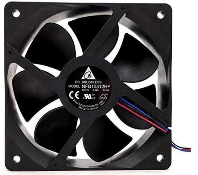 Main image of NFB10512HF Delta 12V 105mm Fan, 12V 0.39A 10532 3-Wire Projector Cooling Fan