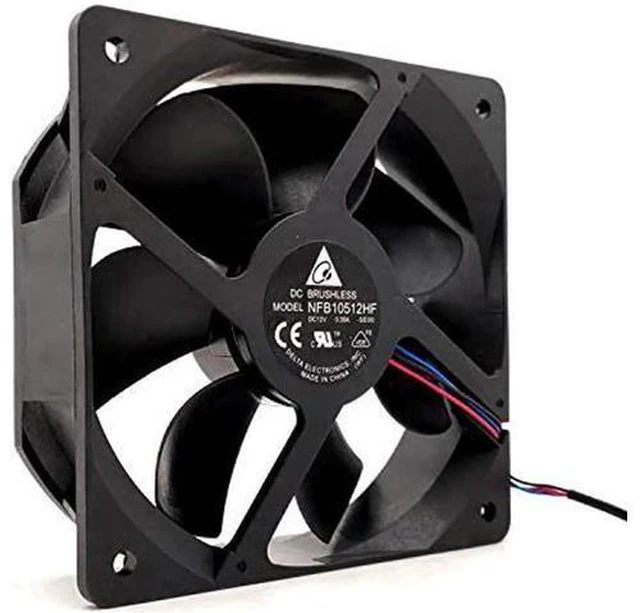 Alt view image 4 of 7 - NFB10512HF Delta 12V 105mm Fan, 12V 0.39A 10532 3-Wire Projector Cooling Fan