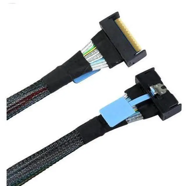 Alt view image 3 of 7 - PCI-E 5.0 Mini Cool Edge IO MCIO STR SFF-8654 PCI-E Slimline SAS 8i 74Pin Male to SFF-8654 SAS 4.0 74Pin Male SFF-8654 Extender Cable 50cm