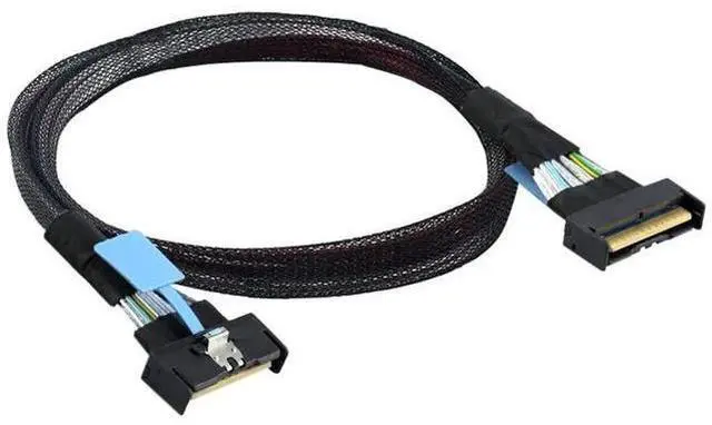Alt view image 6 of 7 - PCI-E 5.0 Mini Cool Edge IO MCIO STR SFF-8654 PCI-E Slimline SAS 8i 74Pin Male to SFF-8654 SAS 4.0 74Pin Male SFF-8654 Extender Cable 50cm