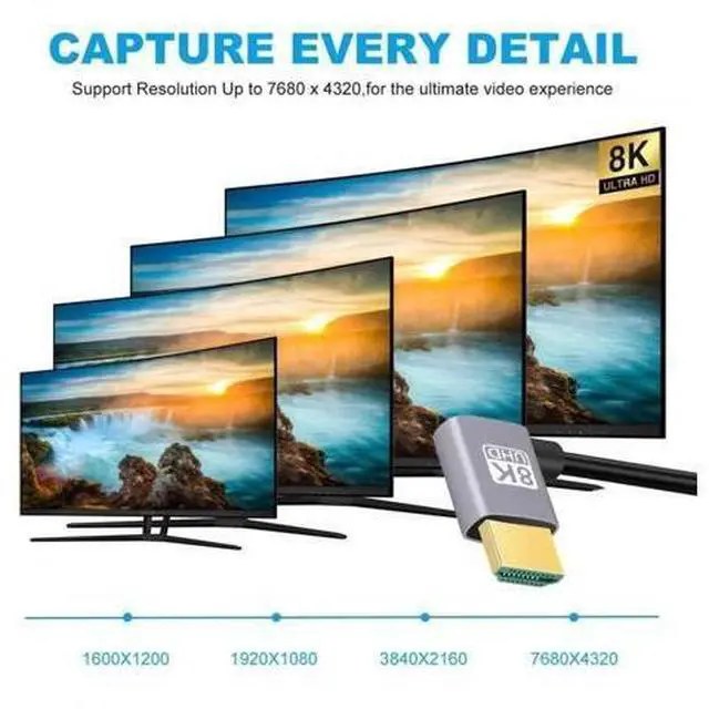 Alt view image 5 of 7 - Cable HDMI 2.1 Ultra Thin HDTV Cable 8K 4K Hyper Super Flexible Slim Cord Left Angled to Left Angled 90 Degree Type-A for Computer HDTV (50cm)