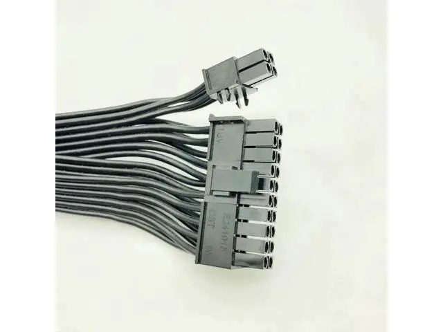 Alt view image 3 of 6 - 10pin+14pin to 24pin Modular Power Supply Cables Sleeved Cable Adapter ATX 24Pin for Corsair AX1200 AX1200i RM Series 18AWG 60cm