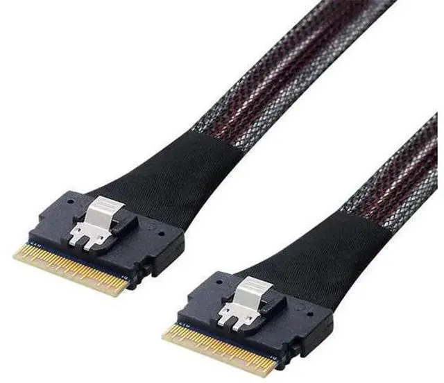 Main image of PCI-E Slimline SAS 4.0 SFF-8654 8i 74pin Host to SFF-8654 74Pin Slim SAS Target Cable 50cm