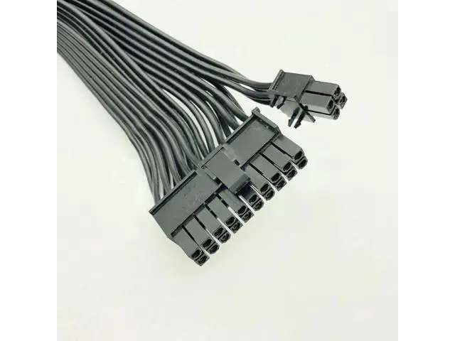 Alt view image 4 of 6 - 10pin+14pin to 24pin Modular Power Supply Cables Sleeved Cable Adapter ATX 24Pin for Corsair AX1200 AX1200i RM Series 18AWG 60cm