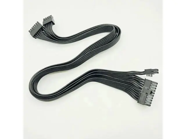 Alt view image 6 of 6 - 10pin+14pin to 24pin Modular Power Supply Cables Sleeved Cable Adapter ATX 24Pin for Corsair AX1200 AX1200i RM Series 18AWG 60cm