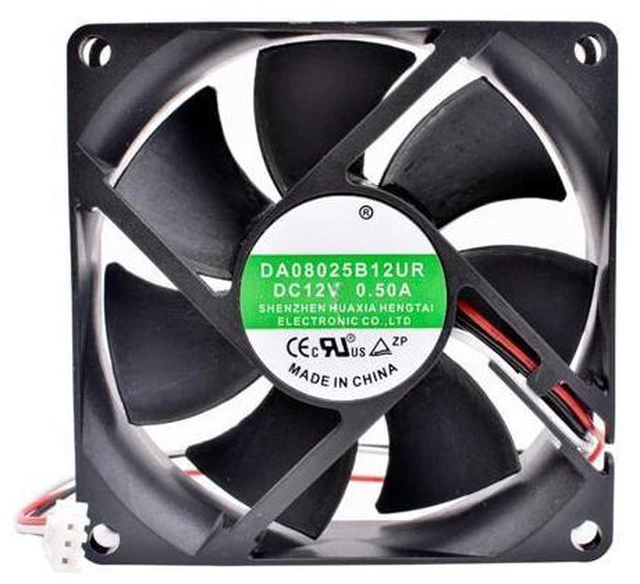 Alt view image 3 of 5 - DA08025B12UR 8cm 8025 80x80x25mm 80mm Fan DC12V 0.50A Double-Ball high-Volume Cooling Fan for Chassis Server Inverter