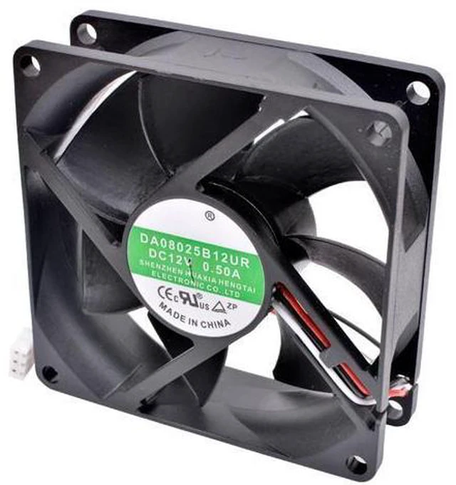 Alt view image 2 of 5 - DA08025B12UR 8cm 8025 80x80x25mm 80mm Fan DC12V 0.50A Double-Ball high-Volume Cooling Fan for Chassis Server Inverter