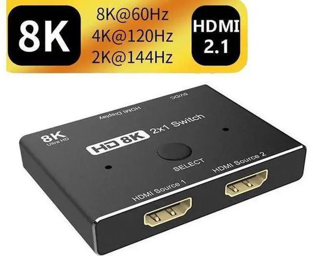 Main image of HDMI 2.1 Ultra HD High Speed 48Gbps Directional Switch Only 2in1out 8K@60Hz 4K@120Hz Splitter Converter Adapter