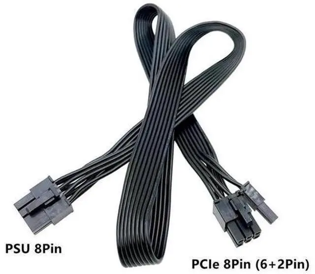 Alt view image 3 of 6 - ForSeasonic PSU, PCIe 8Pin 6+2Pin GPU Power Cable 60CM ForSeasonic FOCUS, PRIME, M12II EVO 1000W, 850W, 750W, 650W, 550W, 450W
