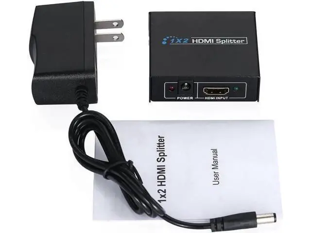 Alt view image 3 of 5 - HDMI 1 in 2 out 1080p 4K 1x2 HDCP Stripper 3D Splitter Power Signal Amplifier