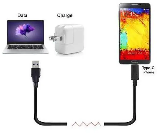 Alt view image 2 of 6 - USB C to USB Cable for Tablet & Phone & Hard Disk Drive USB-C USB 3.1 Type C Male to USB3.0 Type A Male Data Cable 16.4ft 5m