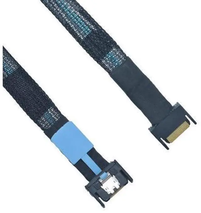 Alt view image 3 of 7 - PCIe 5.0 MCIO 4i to MCIO x4 Cable Straight Male SFF-TA-1016 38pin, 1.6ft (50cm)